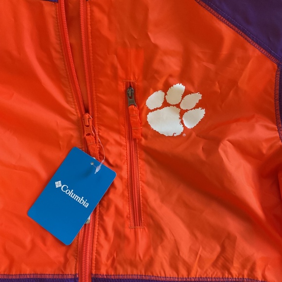 COLUMBIA CLEMSON CLG FLASH FORWARD JACKET LARGE NEW - Picture 2 of 5